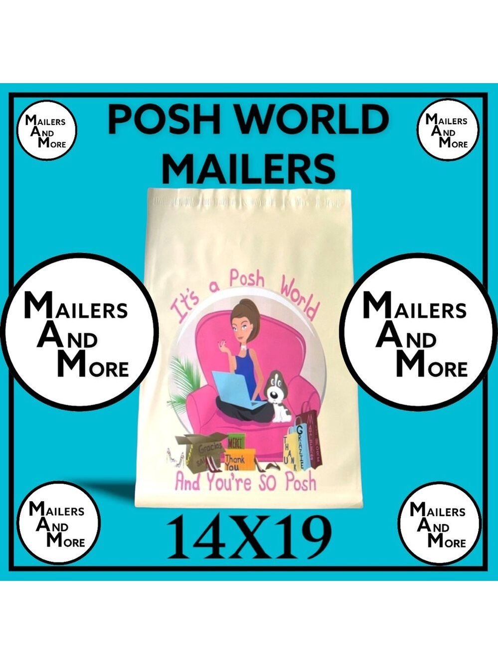 25 14X19 Posh World Poly Mailers PRICE IS FIRM - Picture 9 of 12